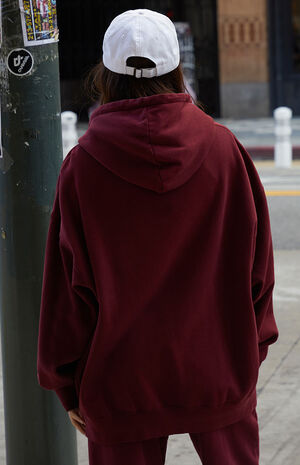 Burgundy Full Zip Hoodie image number 4