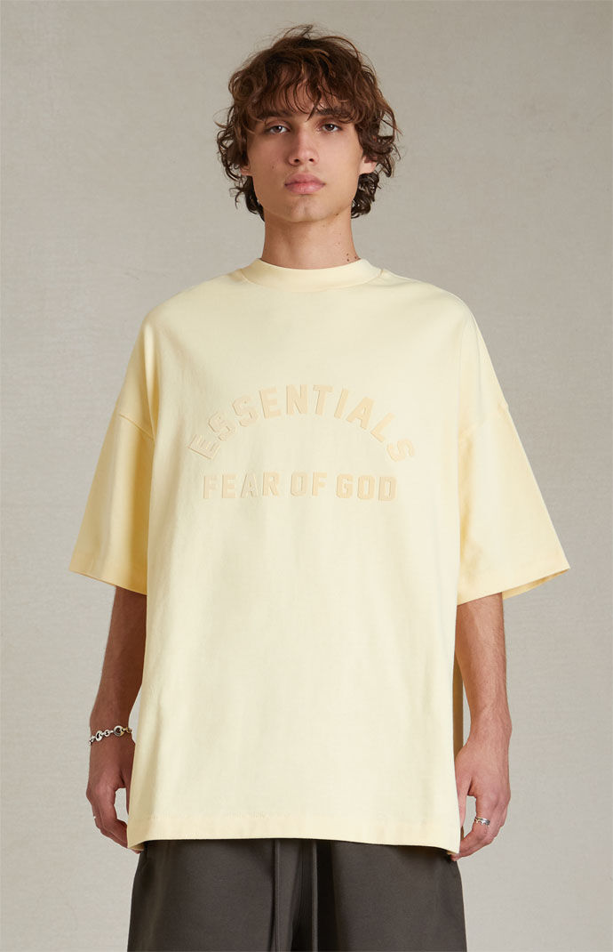 Tシャツ・カットソー Essentials Heavy Jersey Crewneck T-Shirt Garden Yellow Fear of God Essentials Heavy Jersey S/S Tee Garden Yellow
