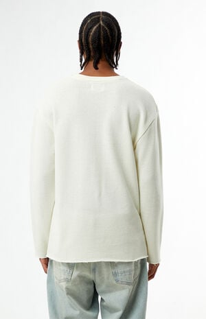 Cream Basic Waffle Knit Long Sleeve Shirt&nbsp; image number 4
