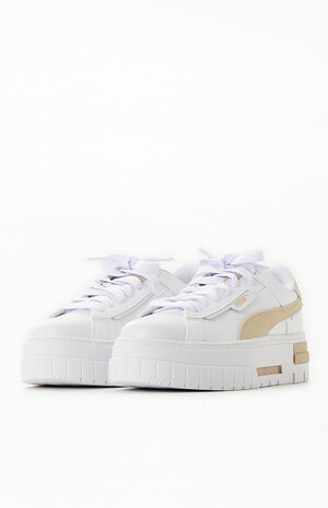 Women's Beige Mayze Crashed Sneakers image number 2