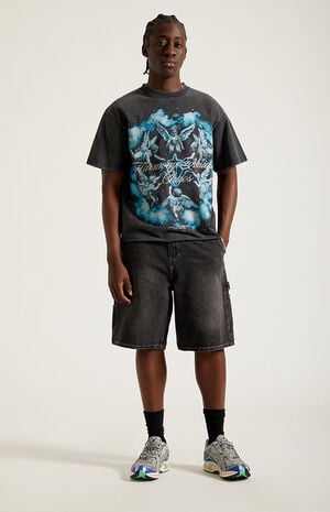 Parker Baggy Denim Carpenter Shorts Black image number 7