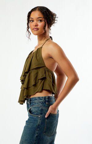Flynn Ruffle Halter Tank Top image number 4