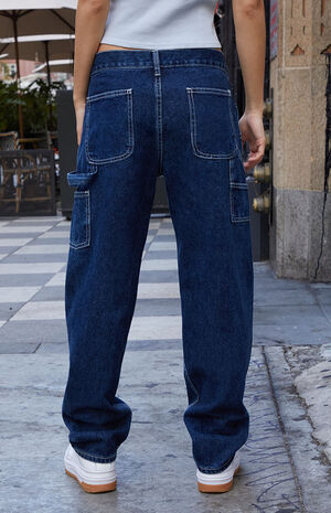 Dark Indigo Low Rise Straight Leg Jeans image number 4