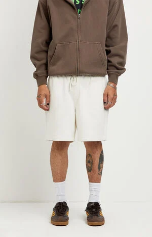 Fleece Cream Sweat Shorts image number 2