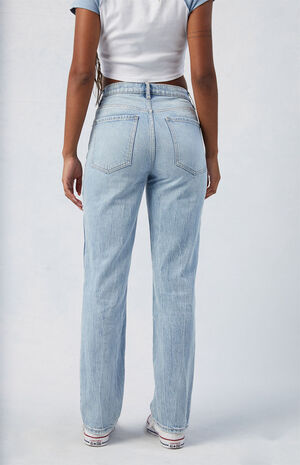 Stretch Light Indigo Dad Jeans image number 4