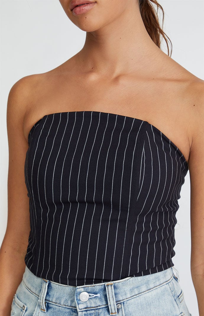 Pinstripe corset top outlet