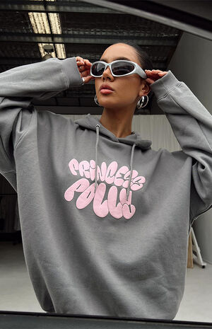 Gray Bubble Text Hoodie image number 1