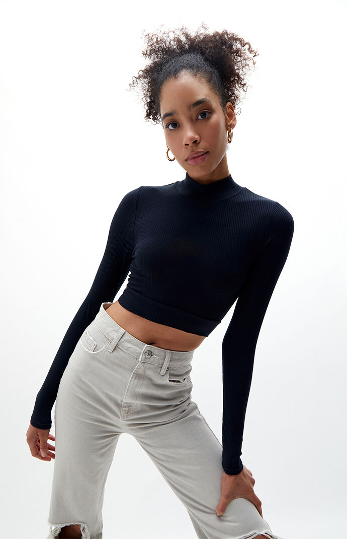 black mock top