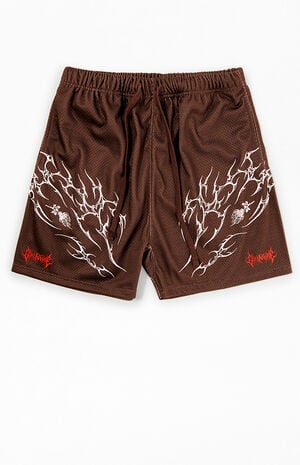 Brown Core Mesh Basketball Shorts image number 1