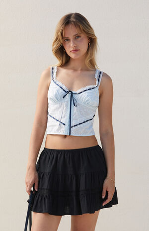 Demi Eyelet Ribbon Bow Tank Top image number 1