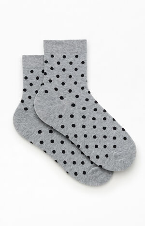 Gray Polka Dot Ankle Socks image number 2