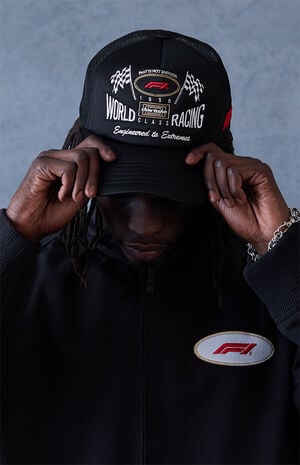 x Pacsun World Racing Black Snapback Hat image number 1