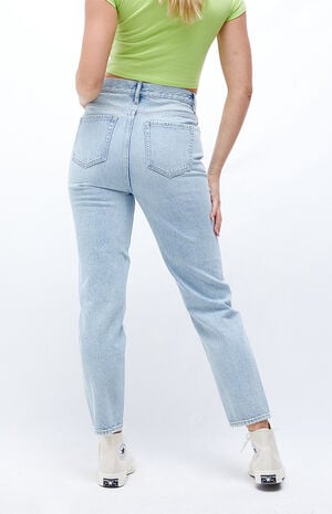 Light Blue Ultra High Waisted Slim Fit Jeans image number 3