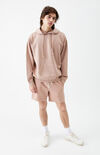 Pink Vintage Wash Fleece Drawstring Volley Shorts Pink Vintage Wash Fleece Drawstring Volley Shorts image number null