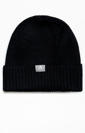 Recycled Black Fashioned Fold Beanie image number 1