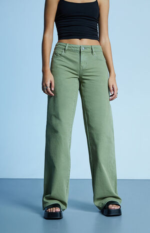 Eco Green Low Rise Baggy Jeans image number 2