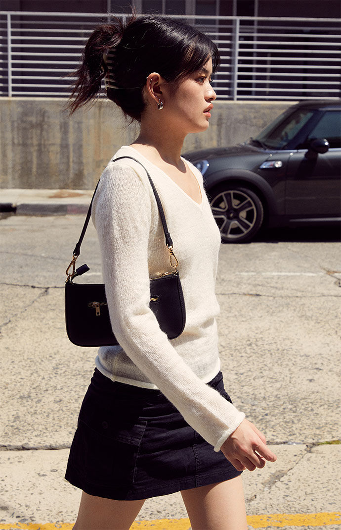 Bell sleeve shop v neck sweater