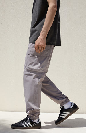 Gray Zip Off Performance Cargo Joggers image number 4