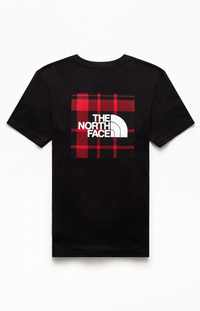 north face red box shirt