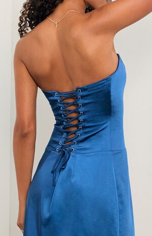 Miranda Strapless Satin Corset Mini Dress image number 2