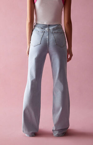 Light Blue Stretch High Waisted Bootcut Jeans image number 4