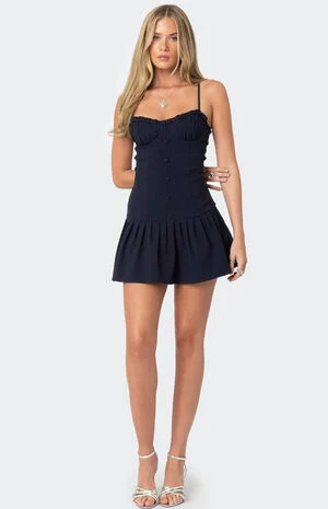 Cupped Drop Waist Mini Dress image number 3