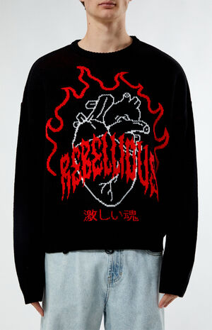 Rebellious Flame Cropped Sweater image number 2