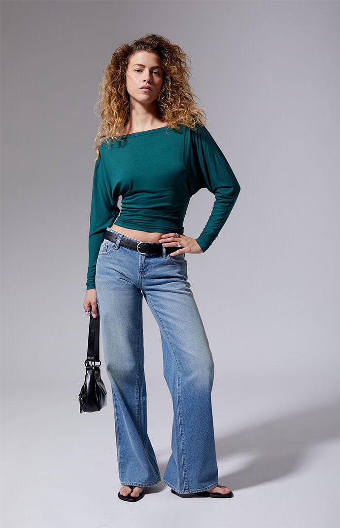 Third Charm Ember Off-The-Shoulder Long Sleeve Top