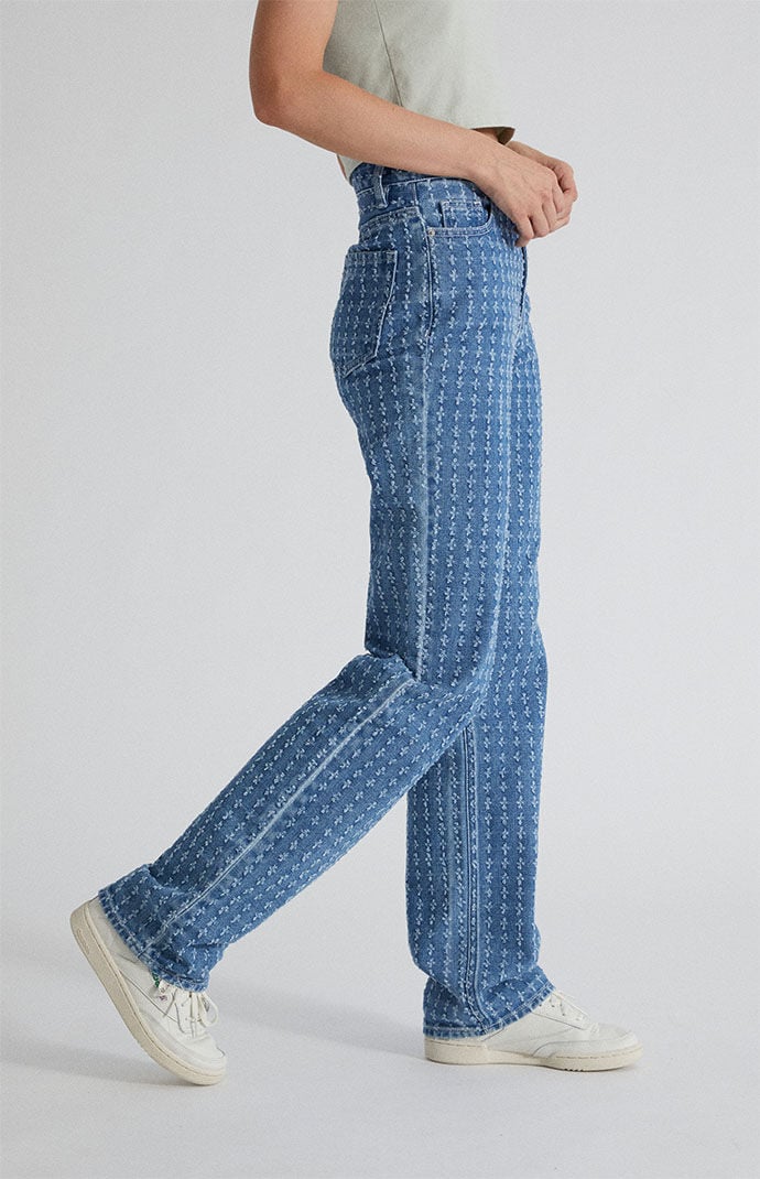 PacSun Light Blue Allover Ripped Boyfriend Jeans PacSun