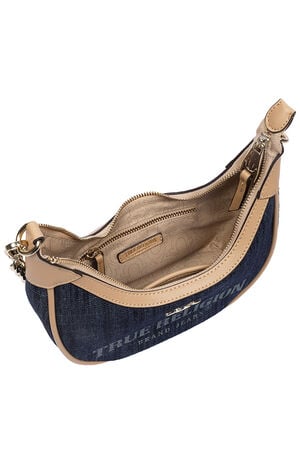 Bailey Dark Denim and Faux Leather Hobo Bag image number 8