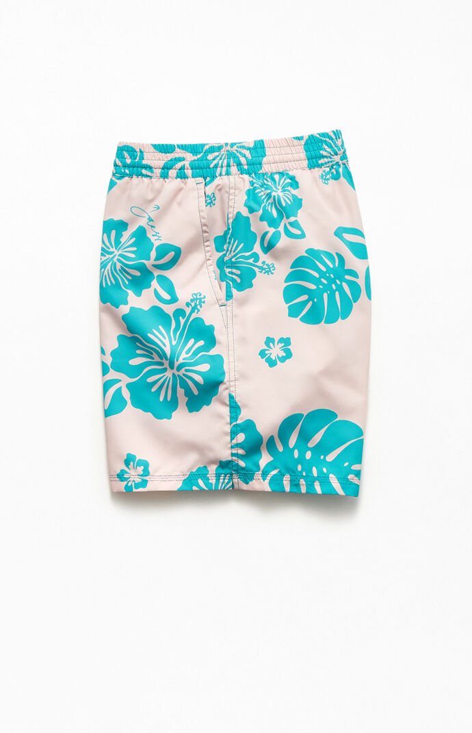 Floral Print 16" Swim Trunks