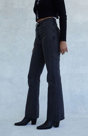 Eco Faded Black High Waisted Bootcut Jeans image number 4
