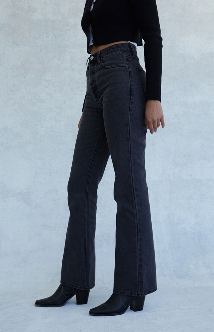 Eco Faded Black High Waisted Bootcut Jeans