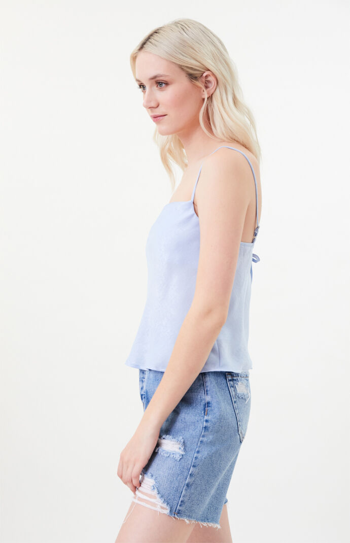 Cowl Neck Satin Tie Back Cami Top