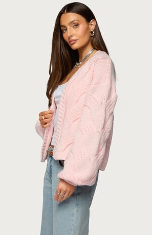 Braiden Chunky Cable Knit Cardigan image number 2