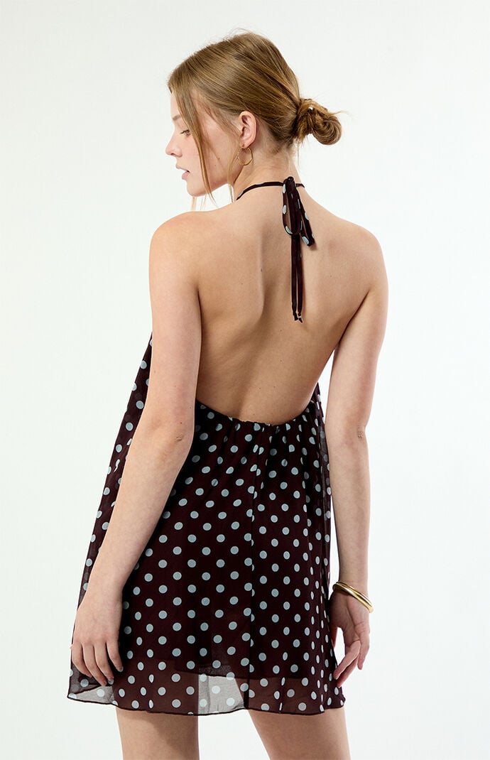 Beverly and Beck Whitney Polka Dot Halter Mini Dress