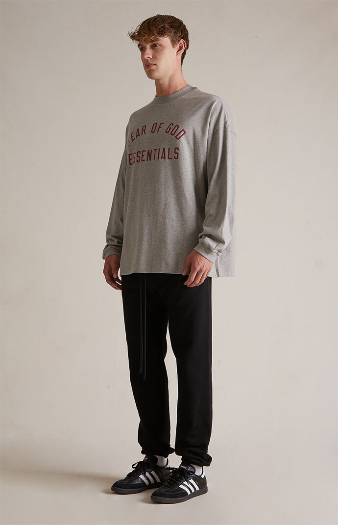 Fear of God Essentials Dark Heather Oatmeal Long Sleeve T
