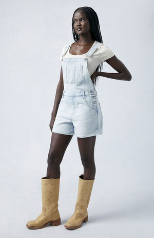 Eco Light Indigo Denim Short Overalls image number 2