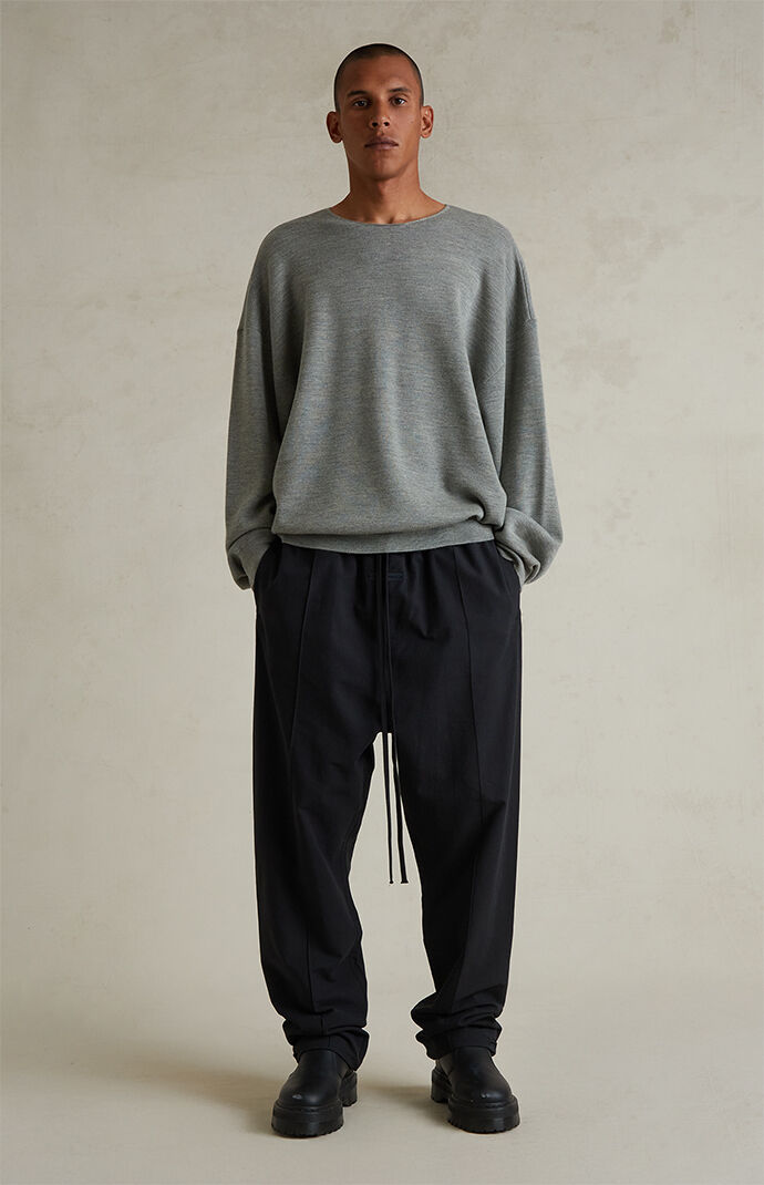 Fear of God ESSENTIALS Concrete Heather Merino Wool Crew Neck