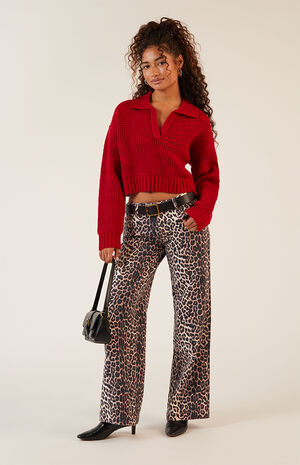 Gabriela Waffle Knit Collared Sweater image number 4