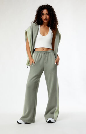 Paneled Wide Leg Sweatpants image number 1