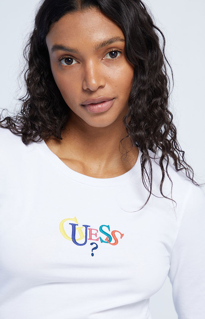 GUESS Originals Aimee Classic Logo Long Sleeve T Shirt PacSun