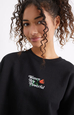 Women Are Powerful Cropped Sweatshirt image number 2
