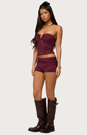 Rusana Swirl Cutout Strapless Top image number 4