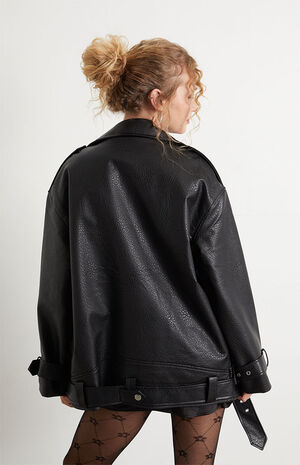 Oversized Moto Jacket image number 3
