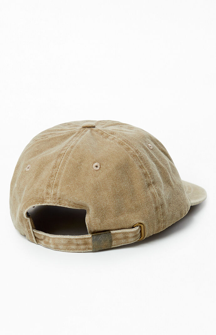 HELLO■Washed Doodle Typo Relaxed Fit 6Panel Cap_Khaki Washed Cotton 6-Panel Cap Green x Khaki – Front General Store