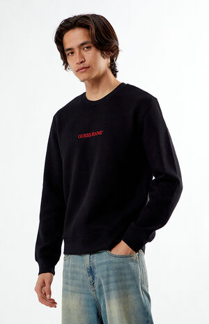 Black Embroidered Crew Neck Sweatshirt image number 2