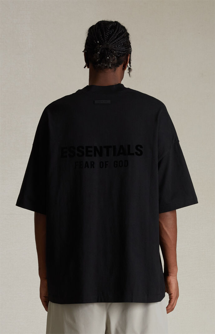 Fear of God Essentials Jet Black V-Neck T-Shirt | PacSun