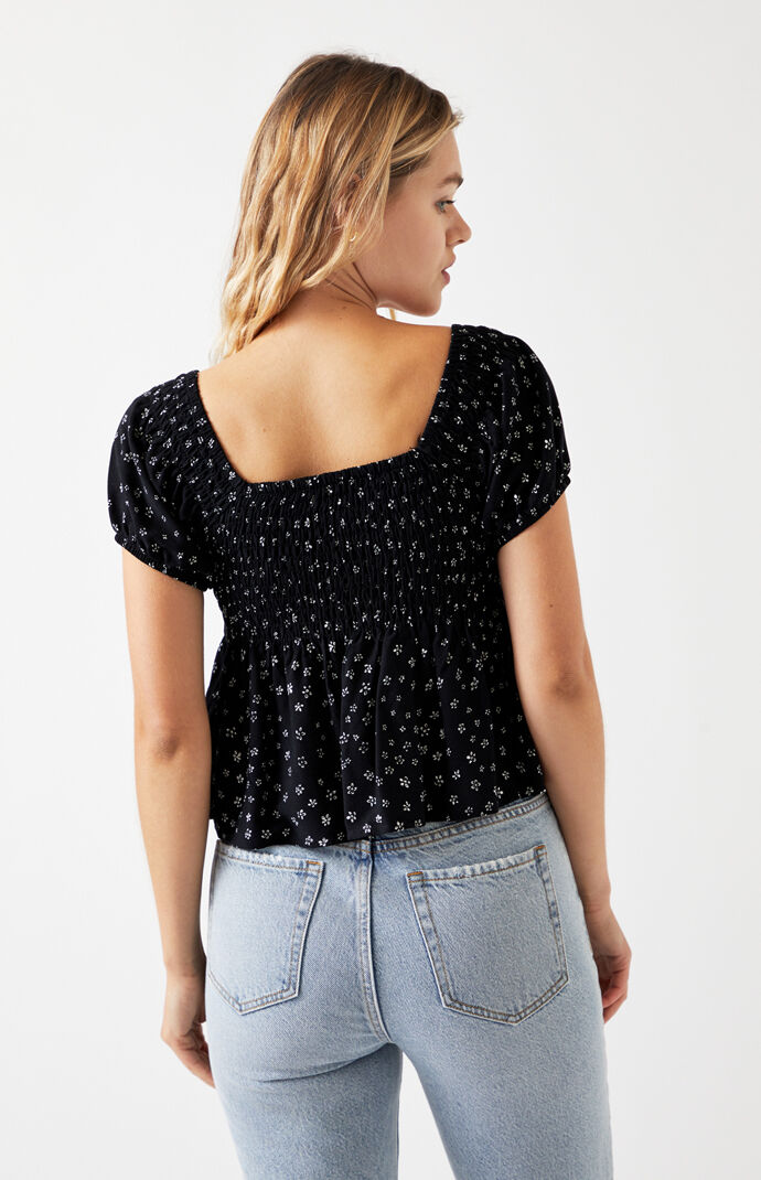 Cinch Smocked Babydoll Top