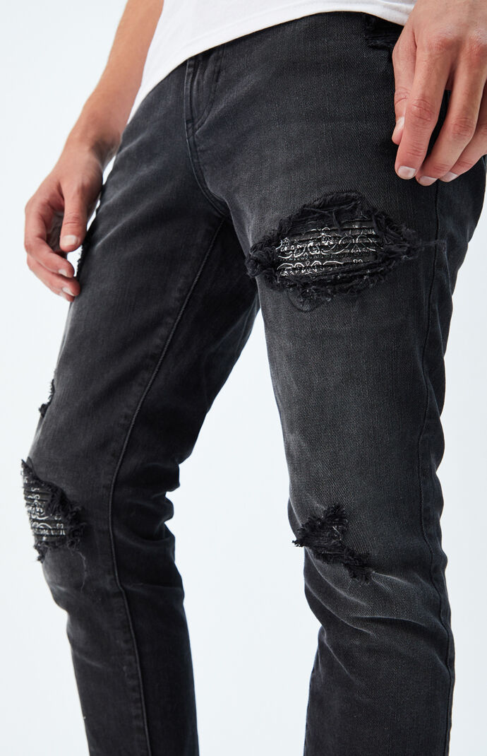 PacSun Black Ripped Stacked Skinny Jeans PacSun
